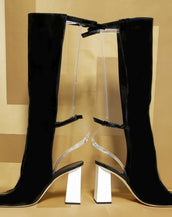 NEW VERSUS VERSACE BLACK PATENT LEATHER BOOTS  40.5 - 10.5